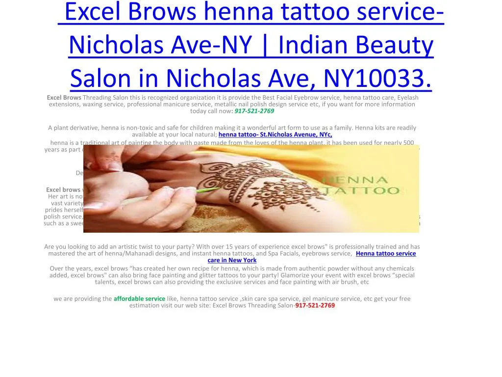 excel brows henna tattoo service nicholas ave ny indian beauty salon in nicholas ave ny10033