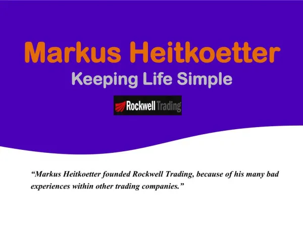 Markus Heitkoetter - Keeping Life Simple