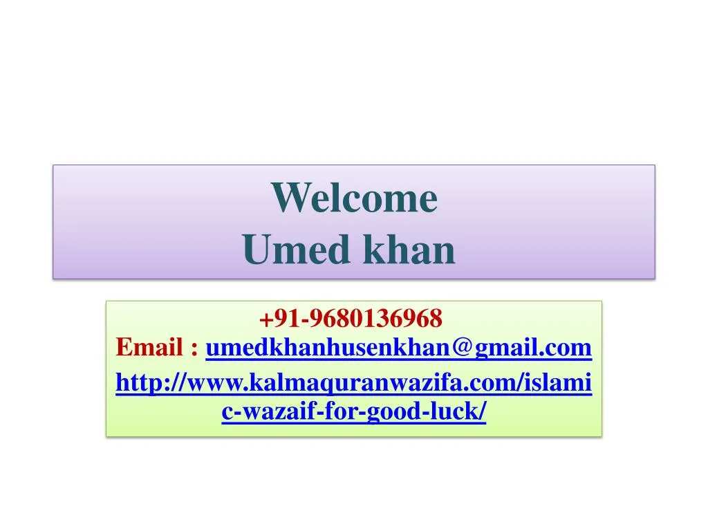 welcome umed khan