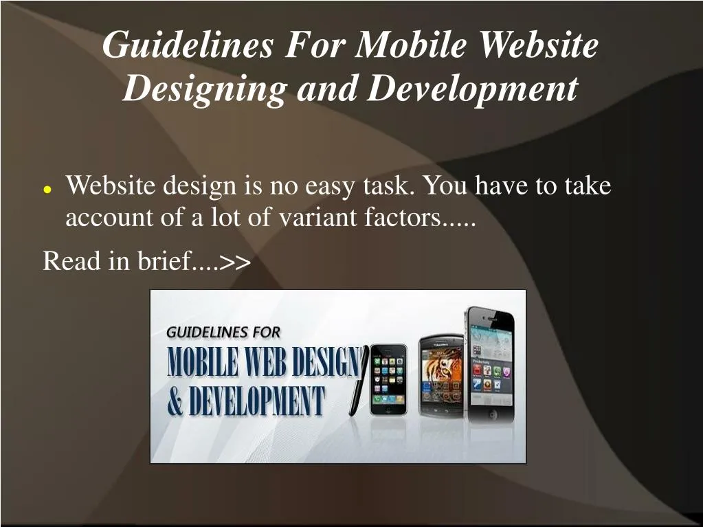 guidelines for mobile website designing and development