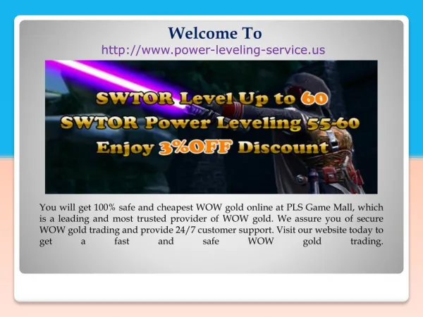 WOW gold online at PLS Game Mall