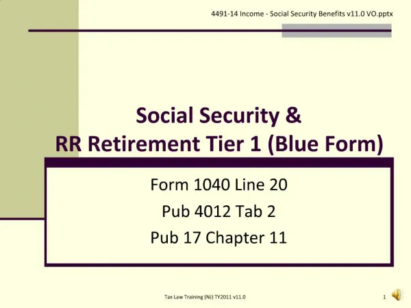 Social Security RR Retirement Tier 1 Blue Form