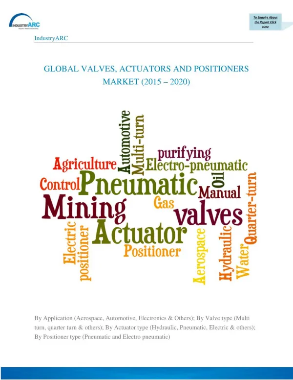 Valves Actuators and Positioners market revenue projected to