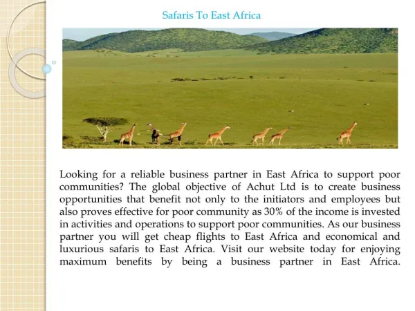 SafarisTo East Africa