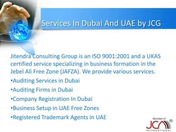 Services In Dubai And UAE by JCG