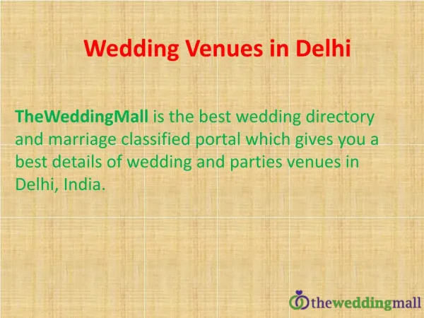 Wedding venues in Delhi, India
