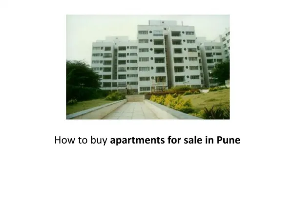 How to buy apartments for sale in Pune