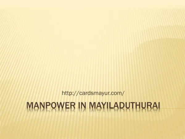 manpower in Mayiladuthurai