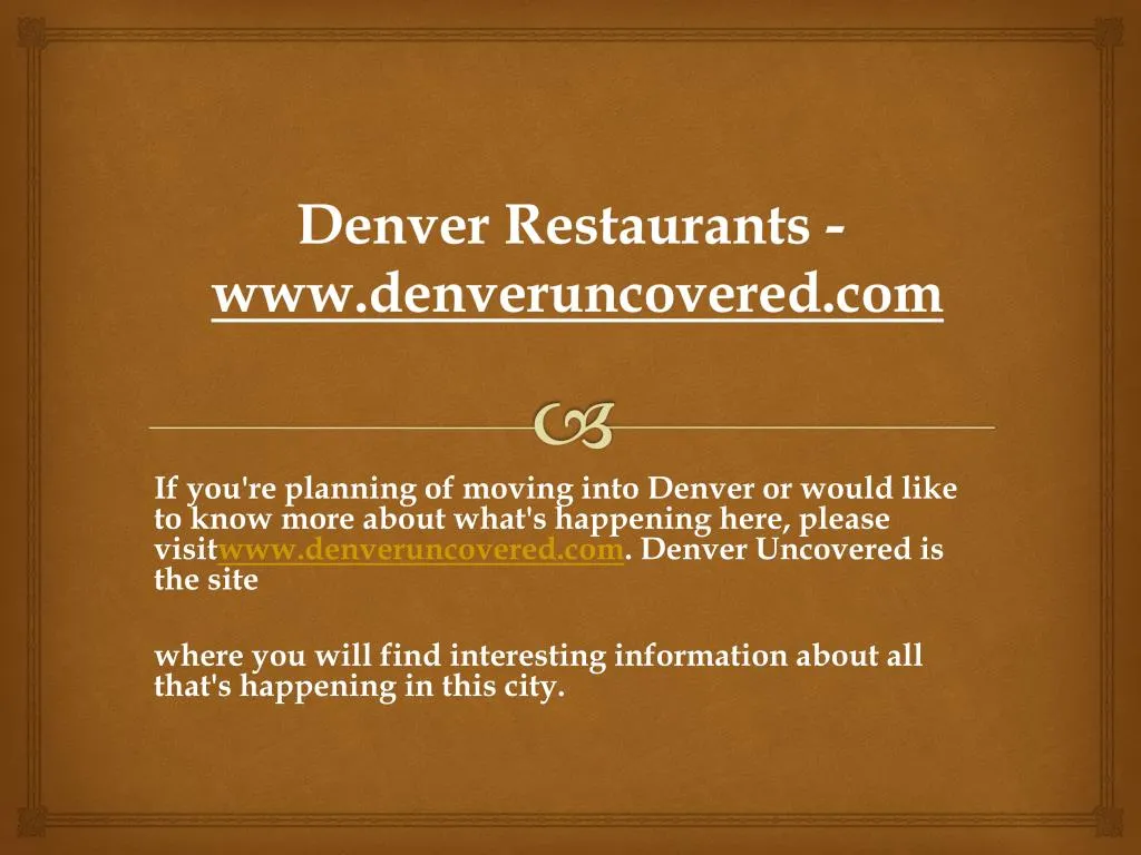 denver restaurants www denveruncovered com