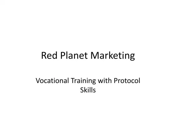 Red planet Marketing - Vocational Training
