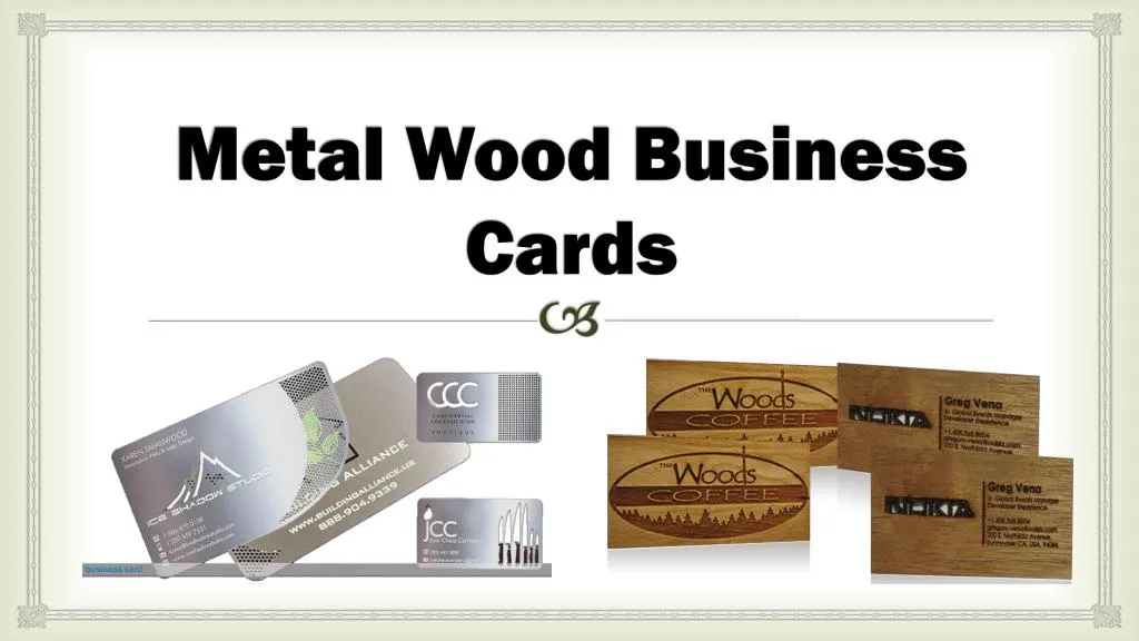 metal wood b usiness c ards