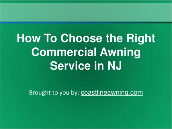 How To Choose the Right Commercial Awning Service in NJ