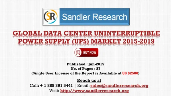 Global Data Center Uninterruptible Power Supply (UPS) Market