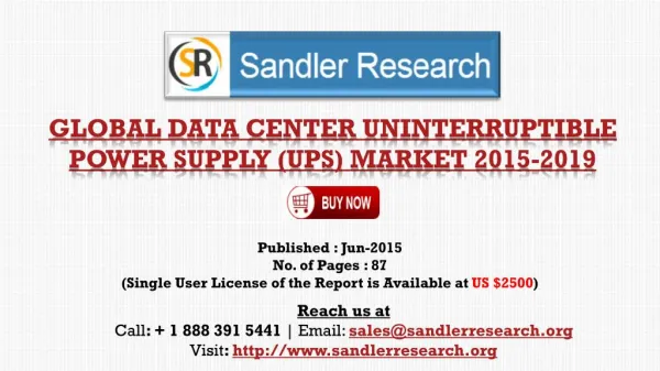 global data center uninterruptible power supply ups market 2015 2019