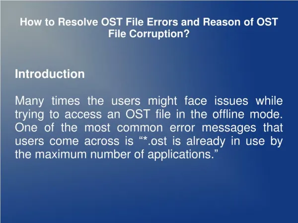 How to Repair OST File Errors and Save in PST