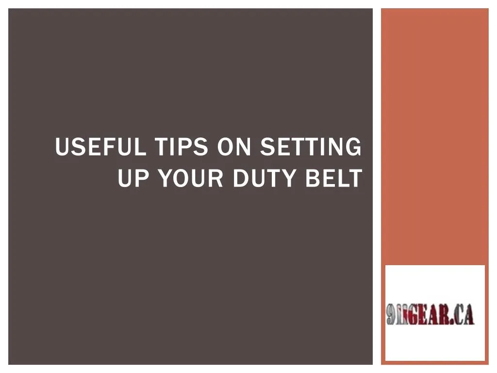 useful tips on setting up your duty belt