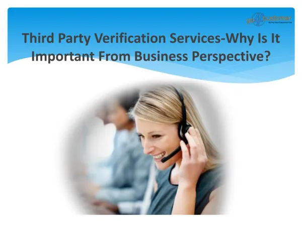 Third Party Verification Services