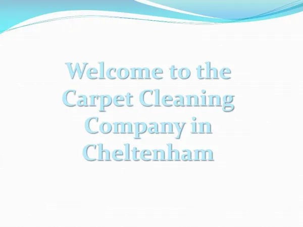 Carpet Cleaning in Cheltenham