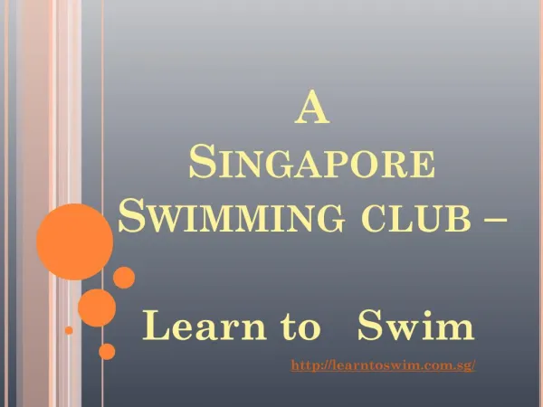 Learn to swim-Singapore Swimming Club