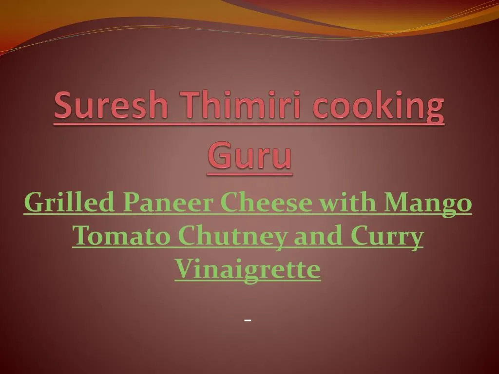 suresh thimiri cooking guru