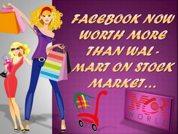 Facebook now worth more than Wal-Mart on stock market