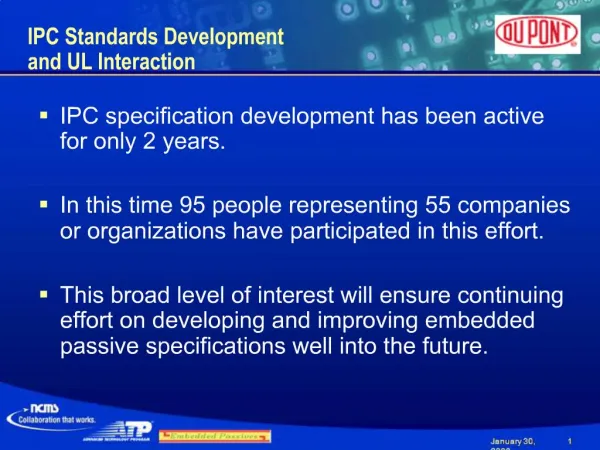 IPC Standards Development and UL Interaction