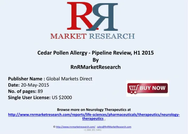 Cedar Pollen Allergy Pipeline Review, H1 2015