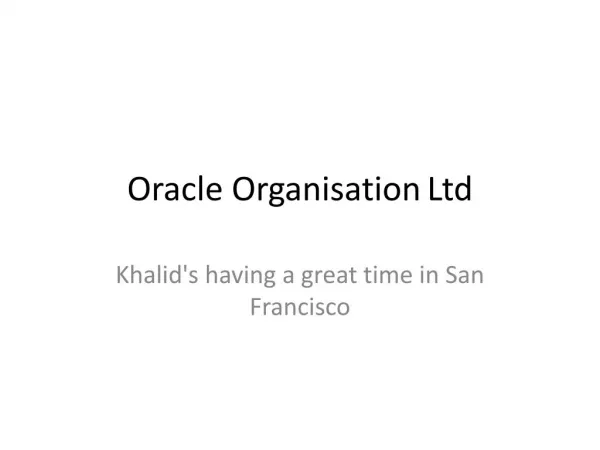 Oracle Organisation - San Francisco