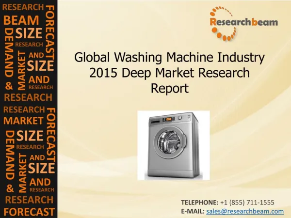 Washing Machine Industry Size, Share, Trends, Growth, 2015