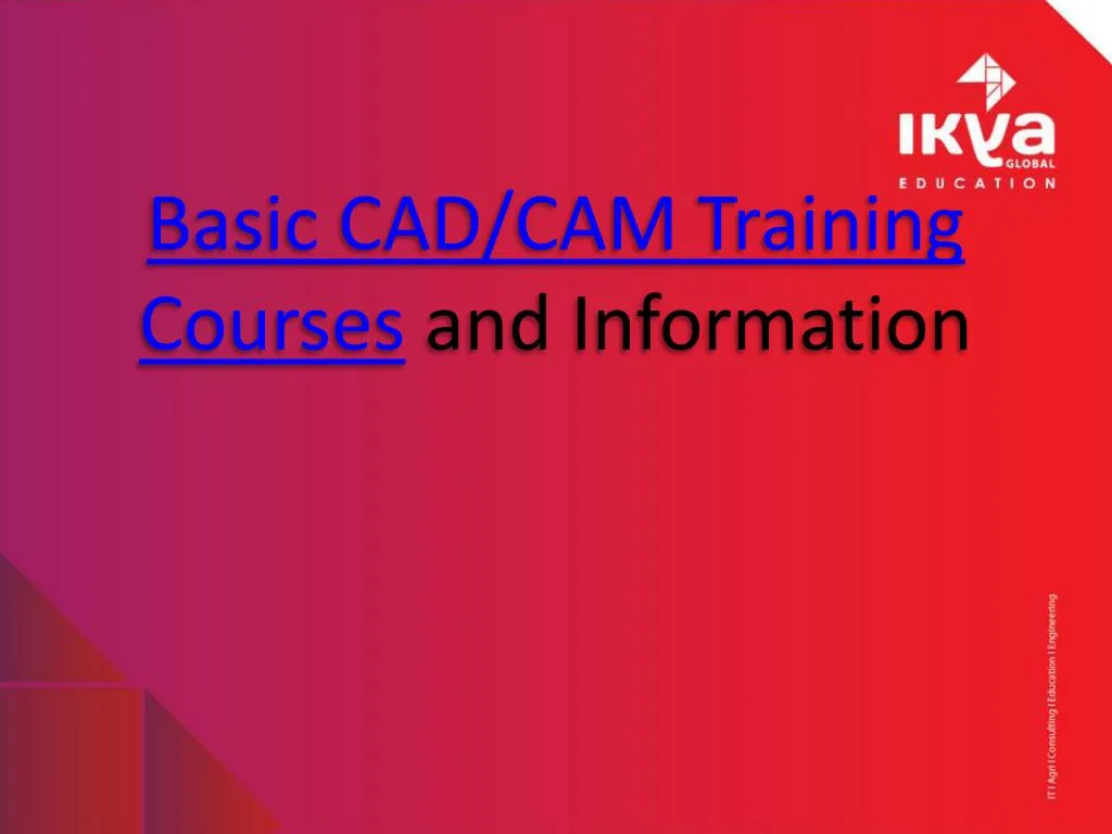 basic cad cam training courses and information