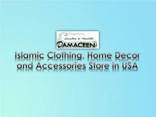 Islamic Clothing, Home Decor and Accessories Store in USA