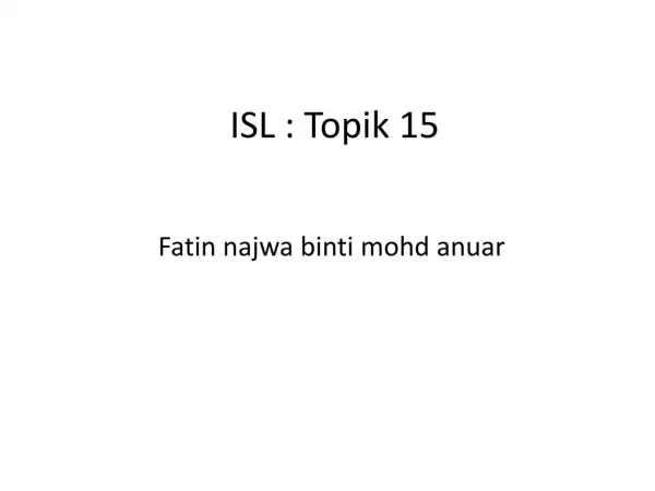 isl topik 15