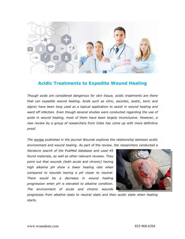 Acidic Treatments to Expedite Wound Healing