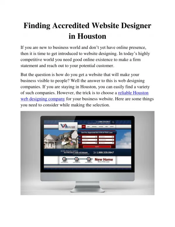 Finding Accredited Website Designer in Houston