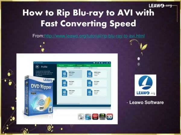 How to Rip Blu-ray to AVI with Fast Converting Speed