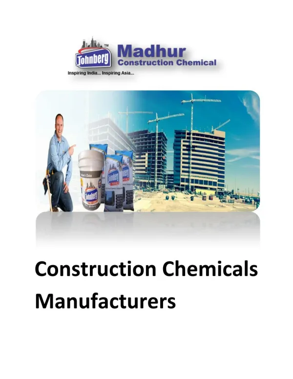 construction chemicals manufacturers