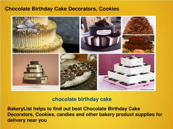 Chocolate Birthday Cake Decorators, Cookies
