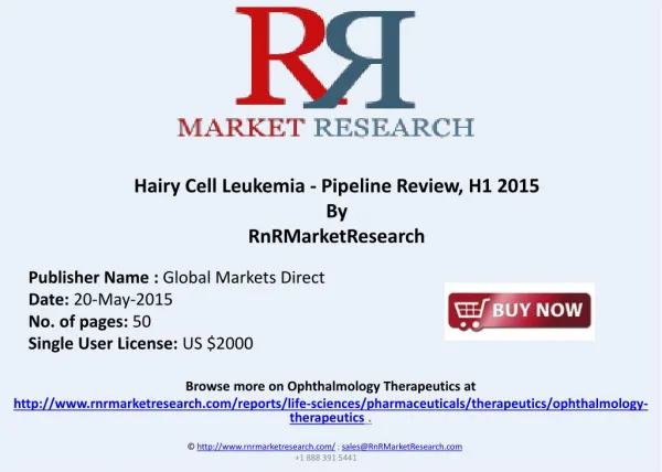 Cataract Pipeline Review and Market Report, H1 2015