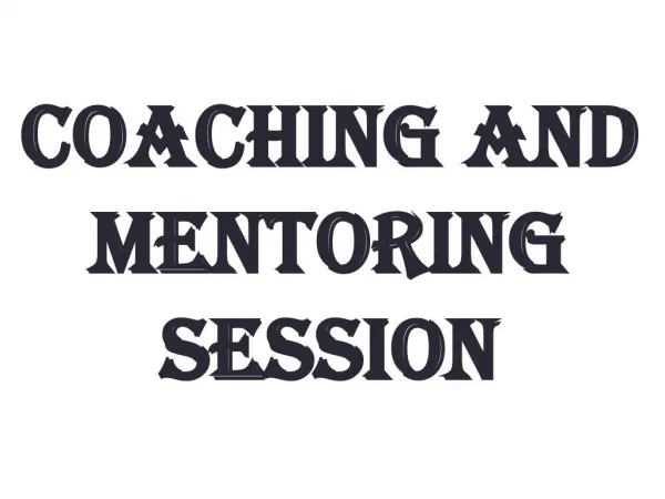 Coaching and Mentoring Session
