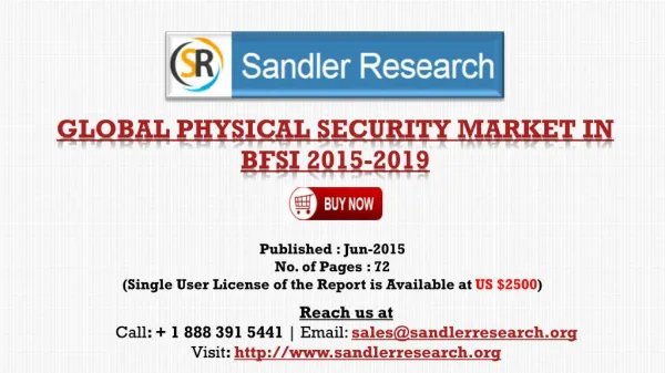 Global Physical Security Market in BFSI Growth to 2019 Forec