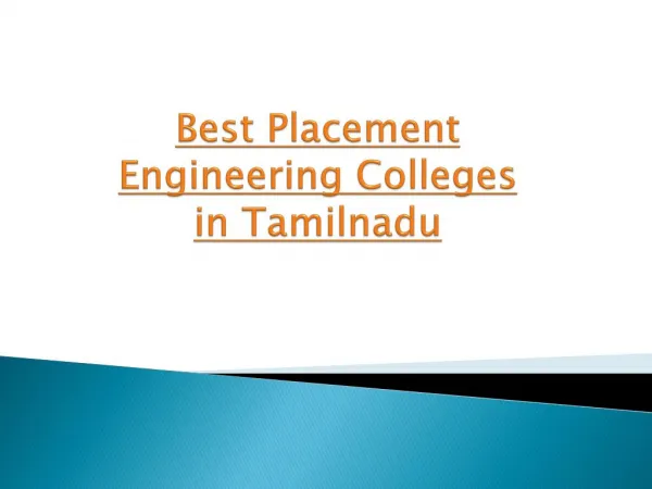 Best Placement Engineering Colleges