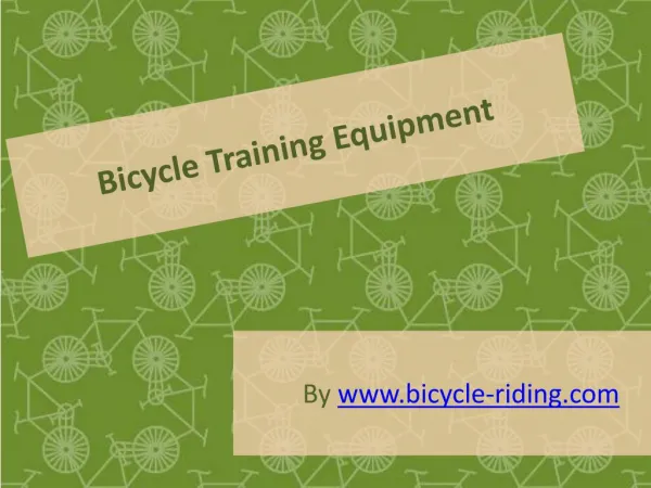 Bicycle Training Equipment