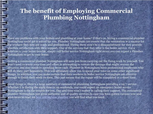 nottingham plumbers