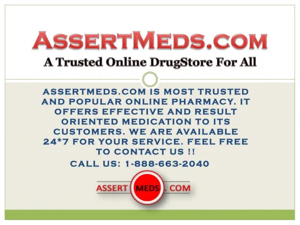 Assertmeds.com The Secured Online Pharmacy For Men and Women