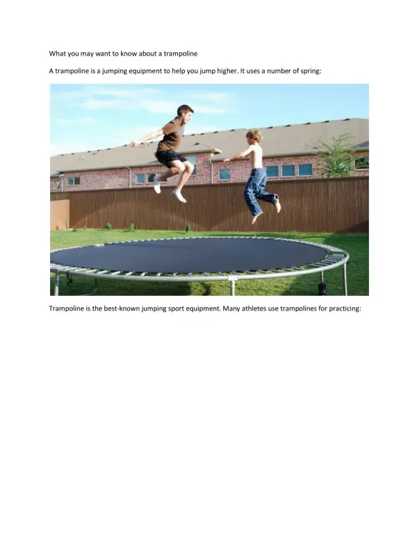 Things about trampoline
