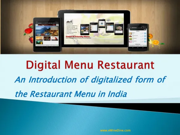 Digital Menu Restaurant Application
