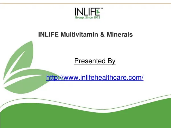 Multivitamin tablets | Inlifehealthcare