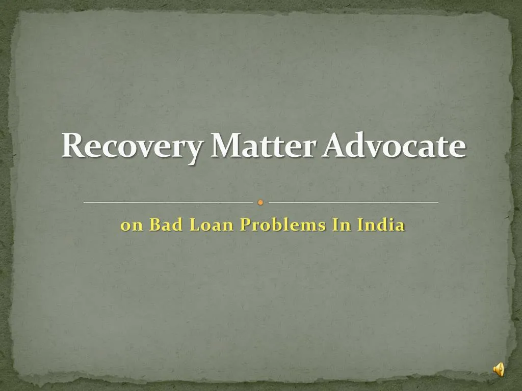 recovery matter advocate
