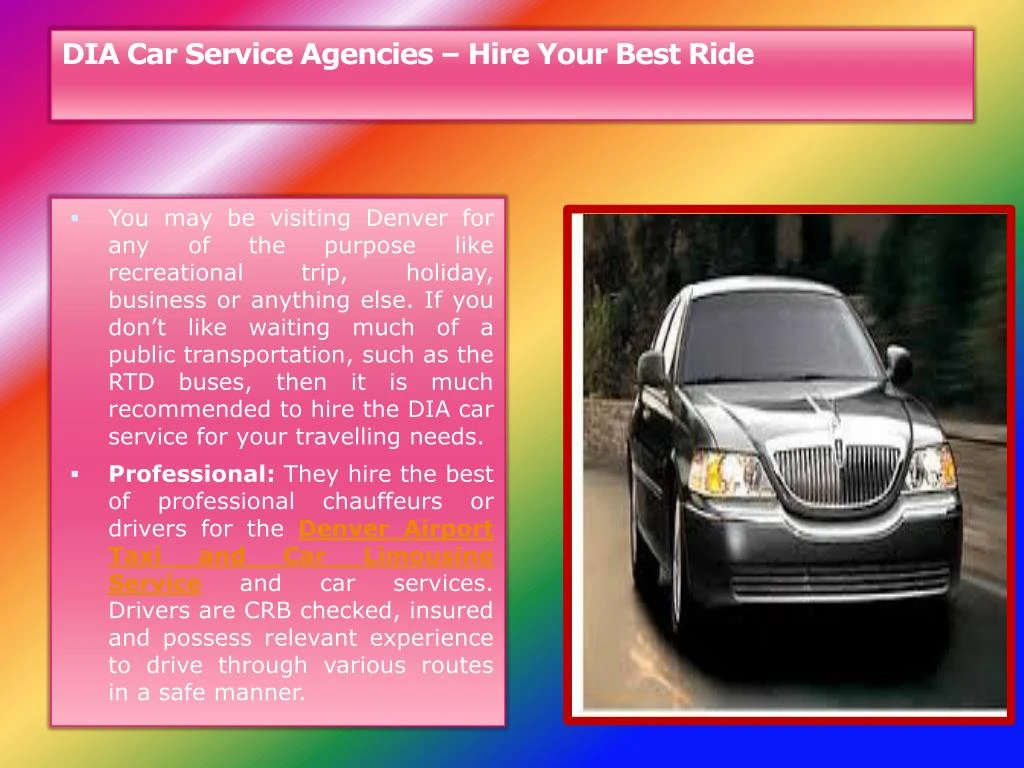 dia car service agencies hire your best ride
