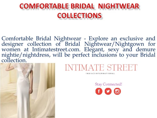 Comfortable Bridal Nightwear Collections at Intimatestreet